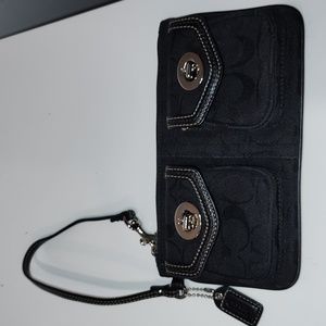 Coach black wristlet